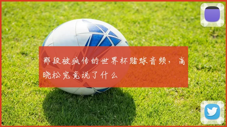 那段被疯传的世界杯赌球音频，高晓松究竟说了什么